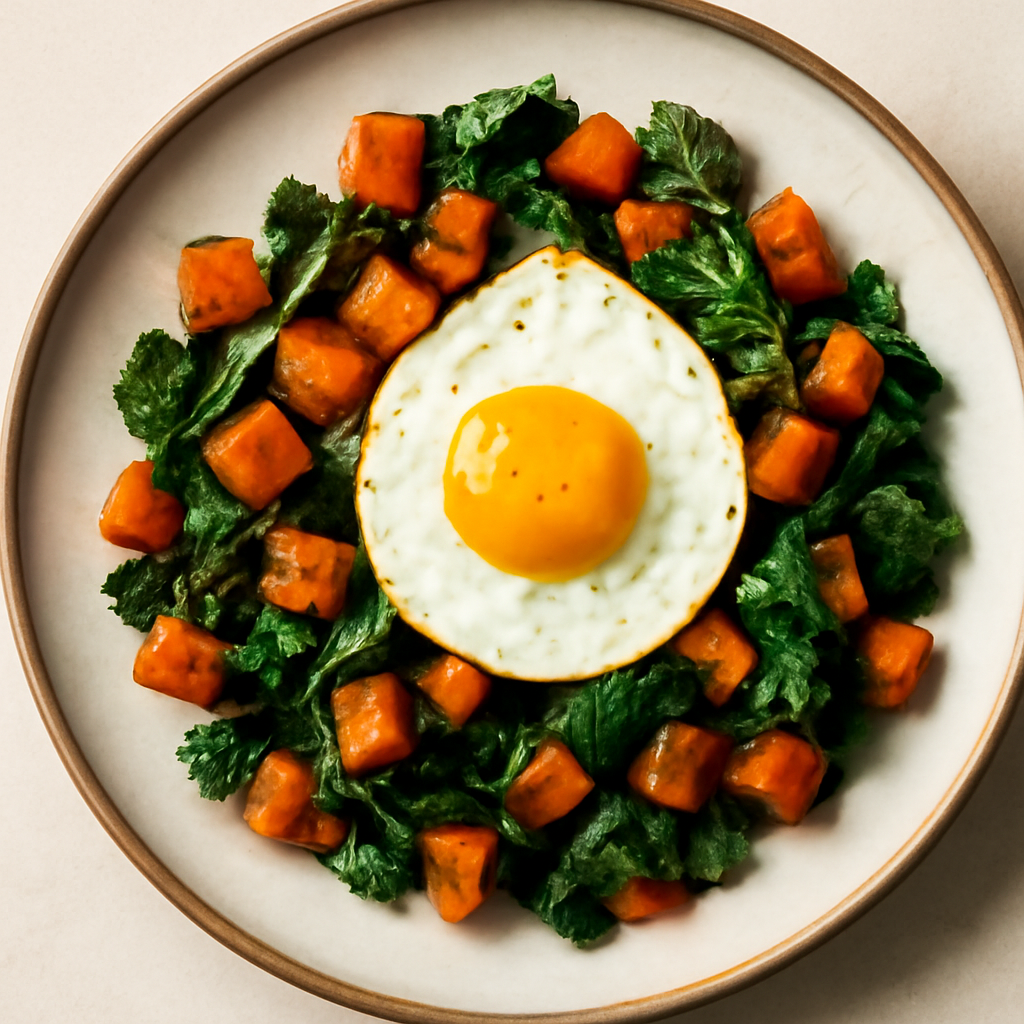 Sweet Potato and Spinach Breakfast Hash