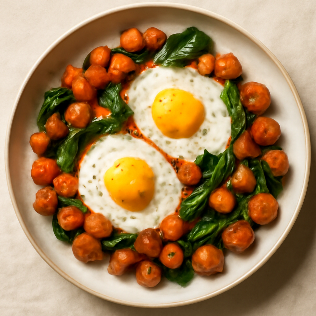 Sweet Potato Hash with Eggs and Spinach