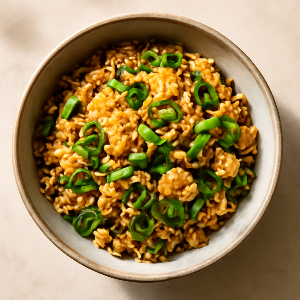 Chinese Scallion and Egg Fried Rice Bowl