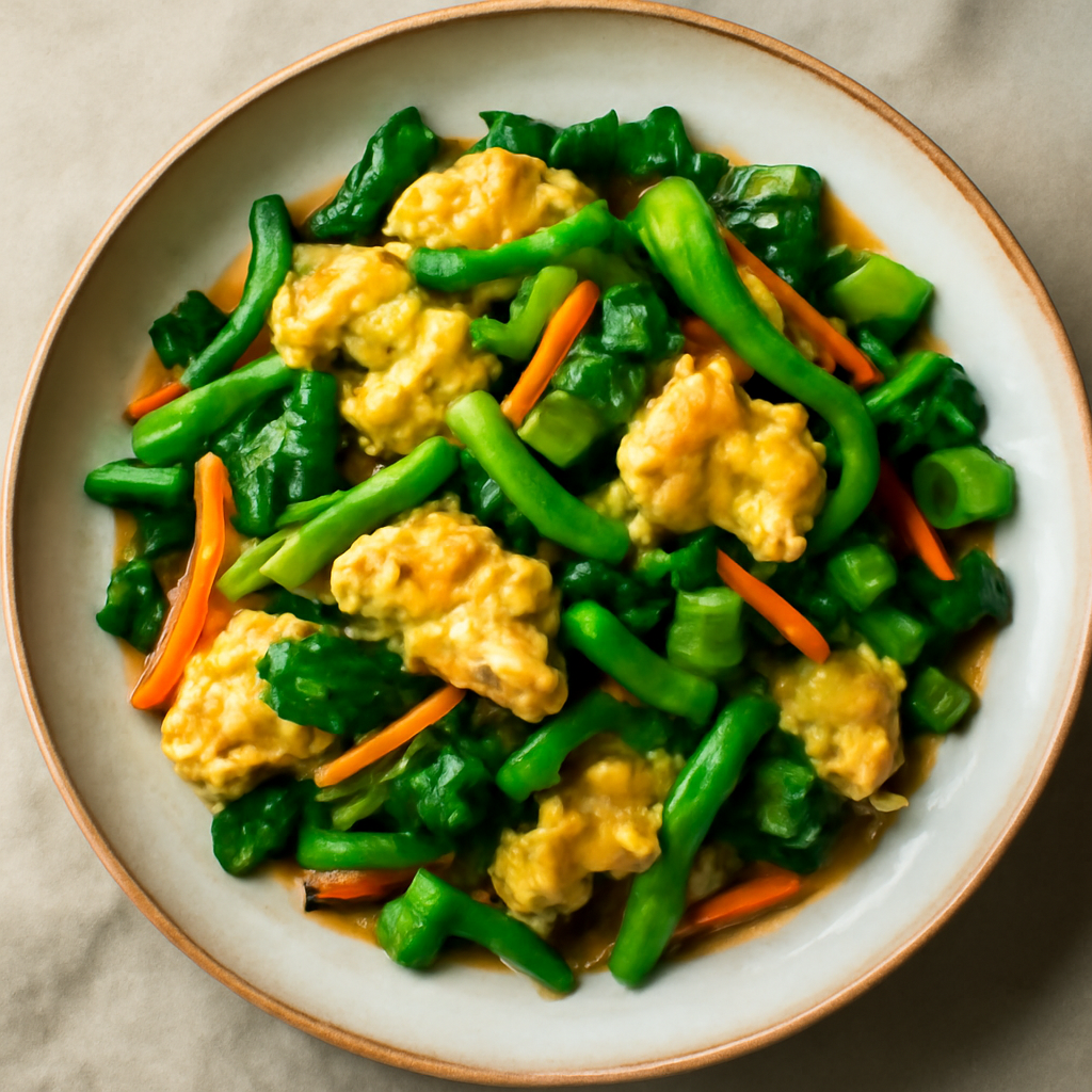 Chinese-Style Egg and Vegetable Stir-Fry