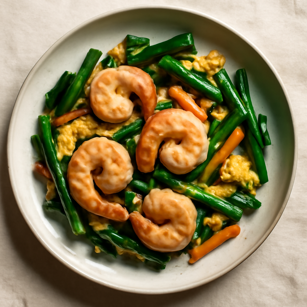 Paleo Chinese Breakfast Stir-Fry with Shrimp and Vegetables