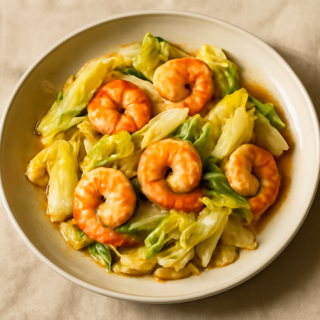 Stir-Fried Chinese Cabbage and Shrimp