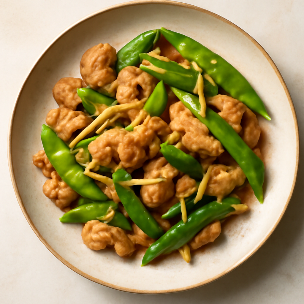Stir-Fried Ginger Chicken with Snow Peas