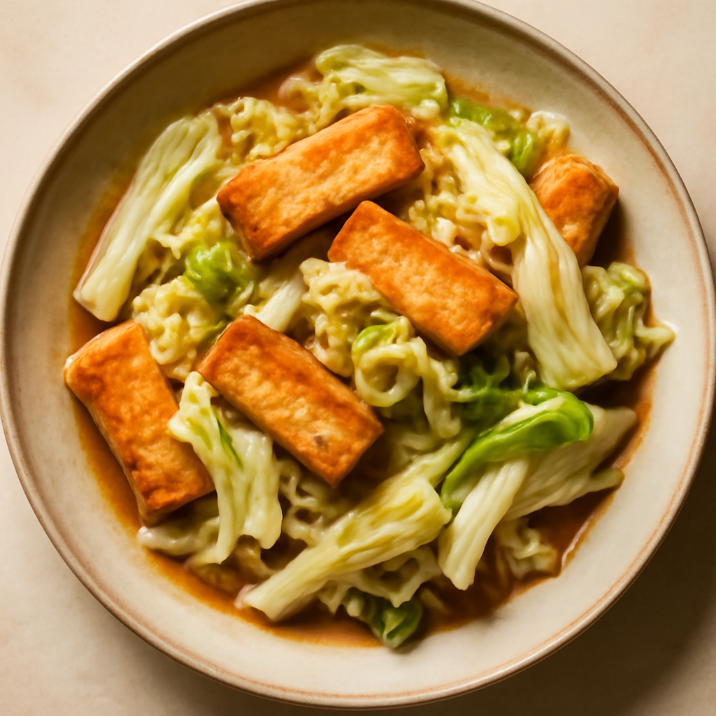 Stir-Fried Napa Cabbage with Garlic and Tofu