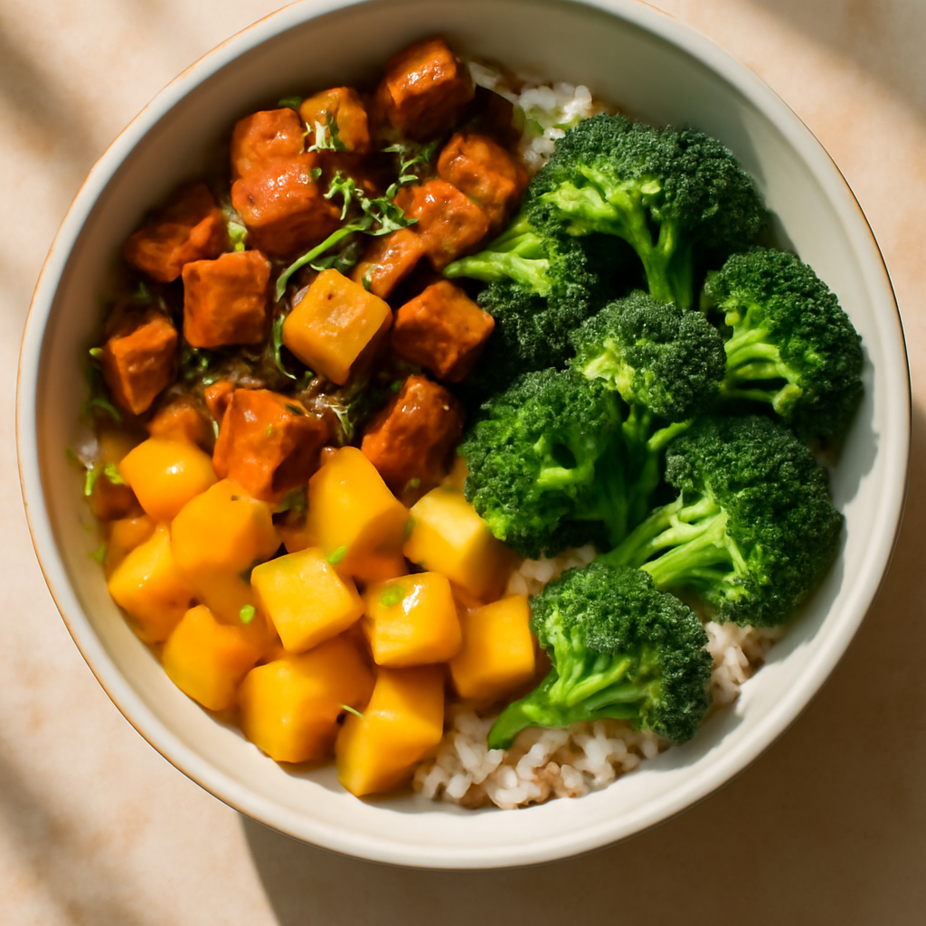 Vegan Chinese Mango & Tofu Bowl