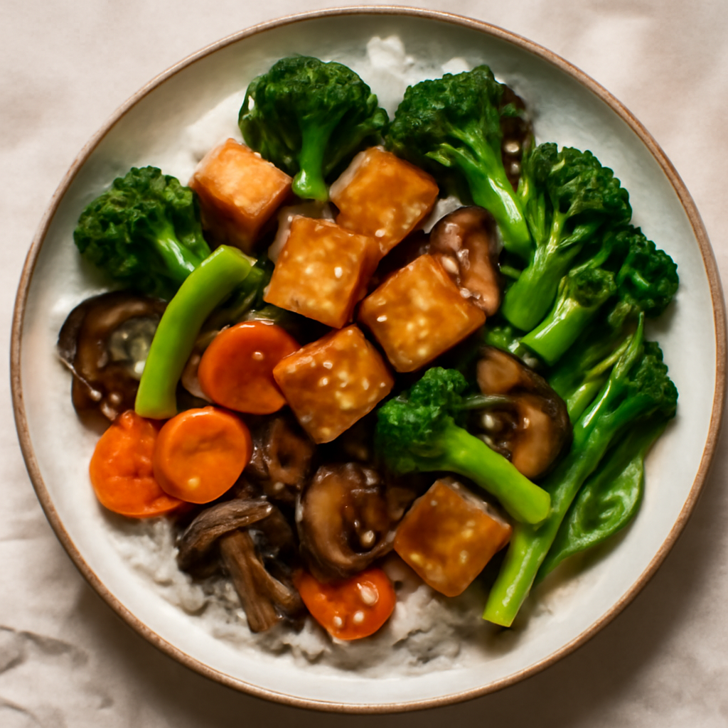 Vegan Chinese Vegetable and Tofu Bowl