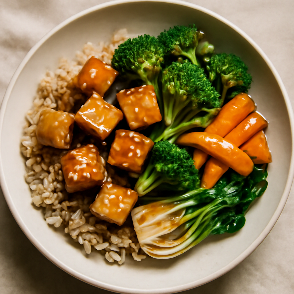 Vegan Chinese Vegetable & Tofu Bowl