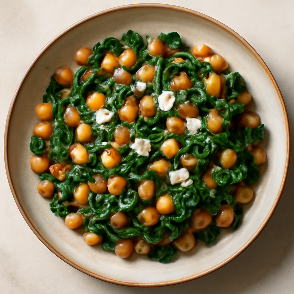 Greek Chickpea and Spinach Stir-Fry