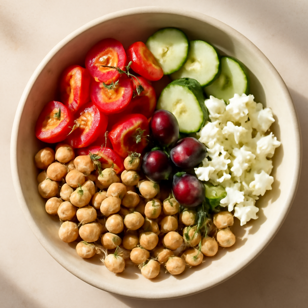 Greek Chickpea and Tomato Bowl