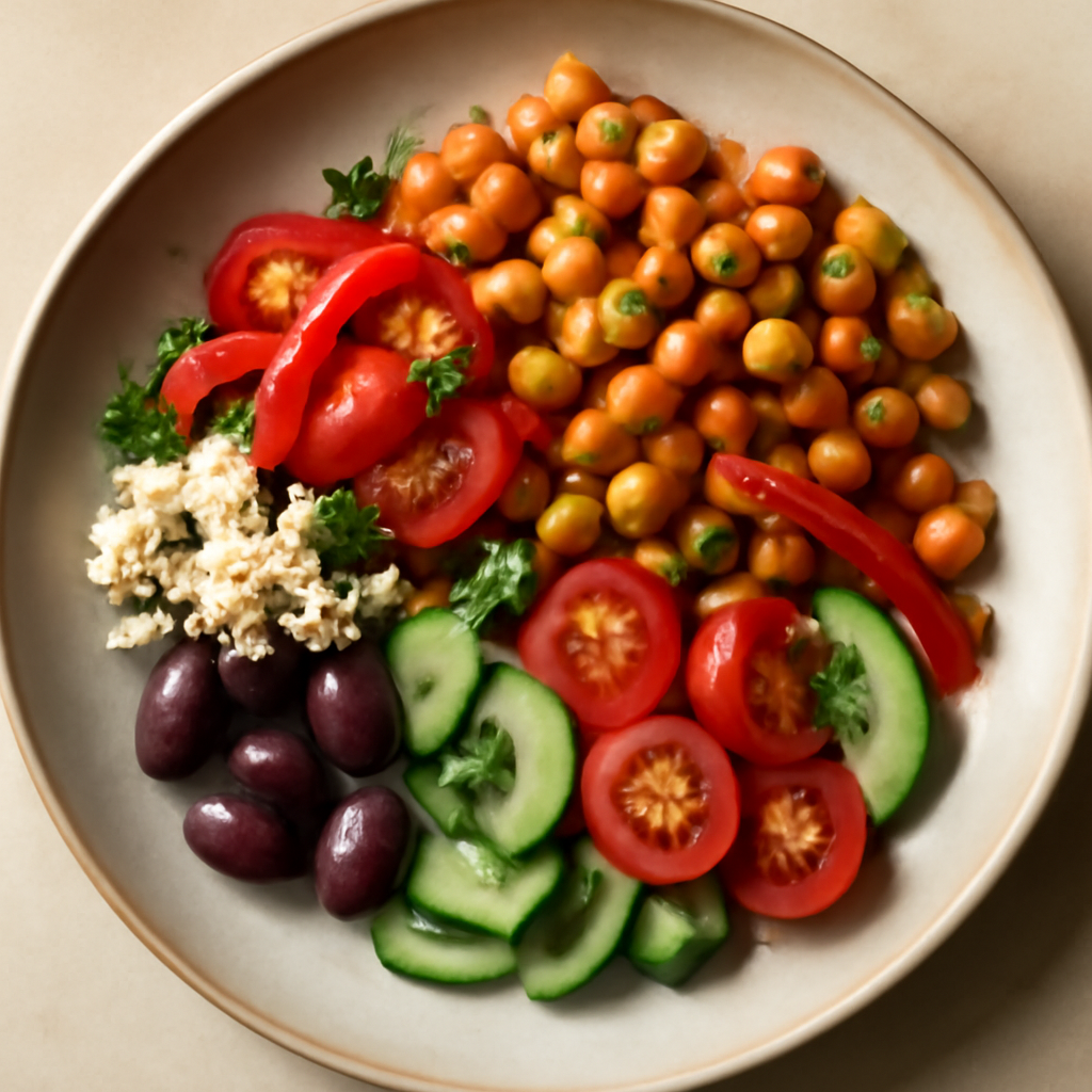 Greek Chickpea & Red Pepper Bowl
