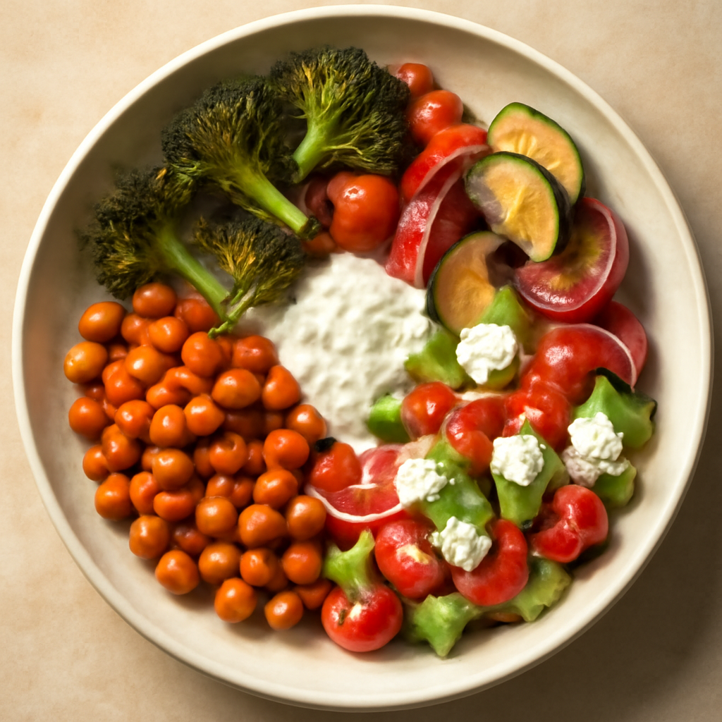 Greek Chickpea & Roasted Vegetable Bowl