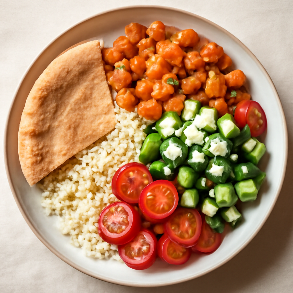 Greek Chickpea & Tomato Pita Bowls