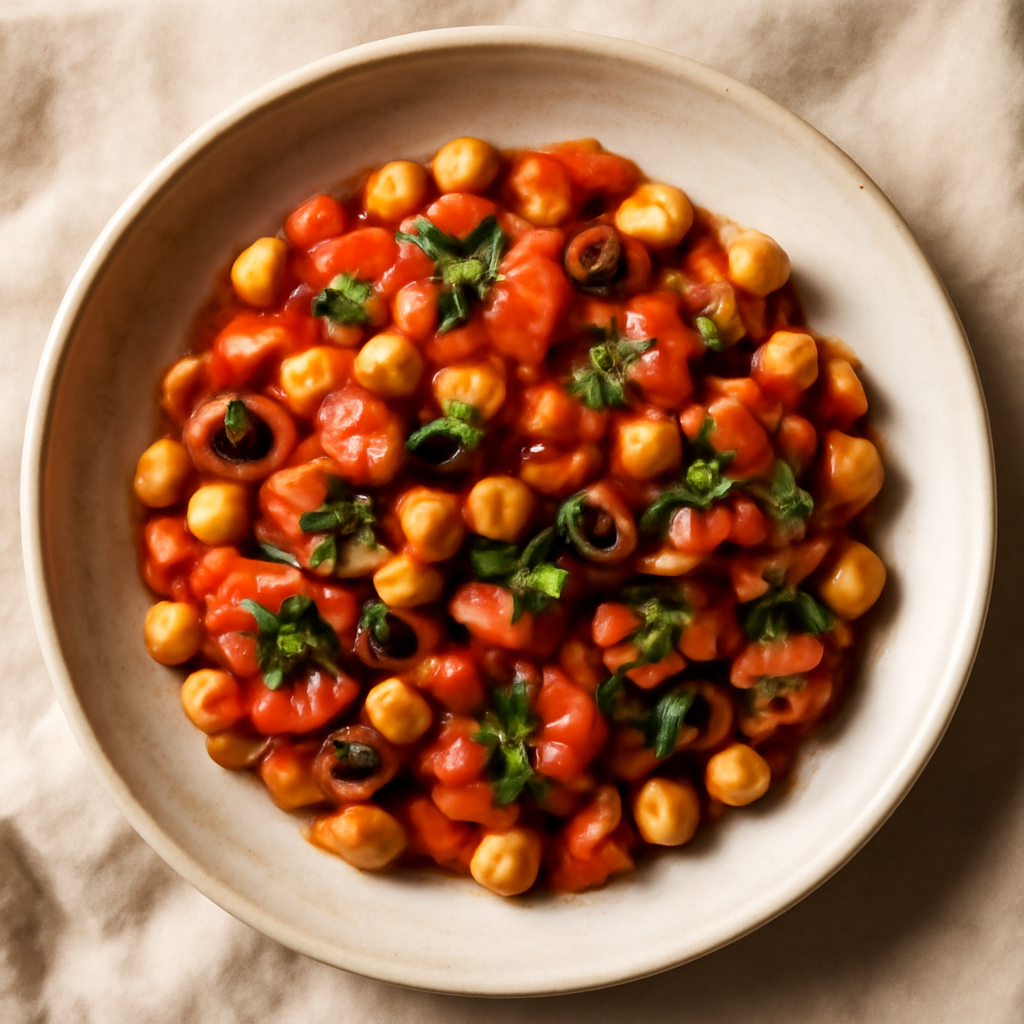 Greek Chickpea & Tomato Stir-Fry