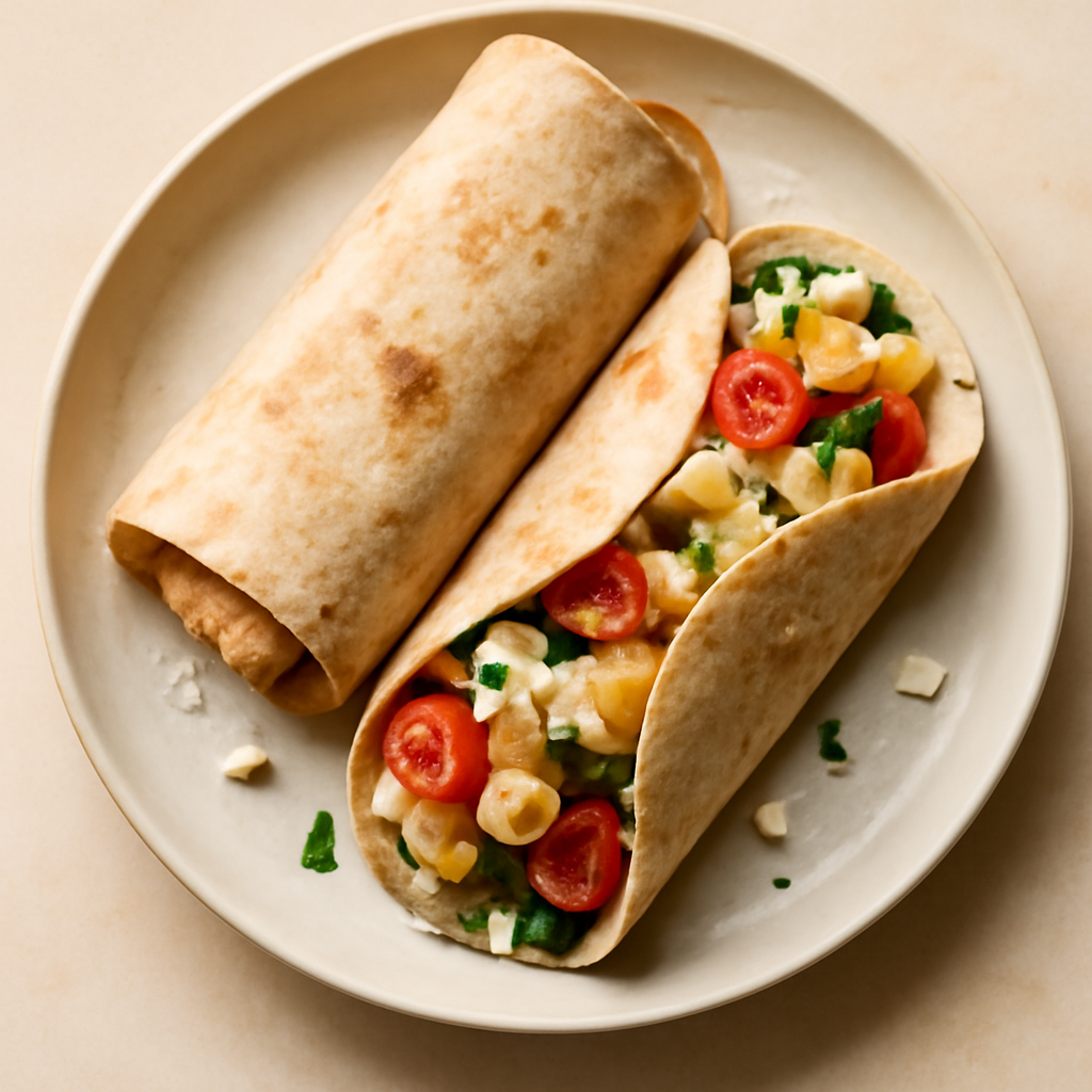 Greek Feta and Tomato Breakfast Wraps