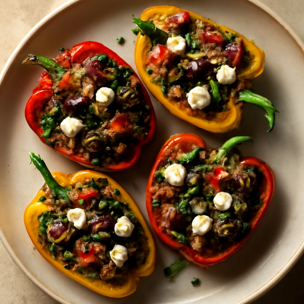 Greek Keto Stuffed Bell Peppers