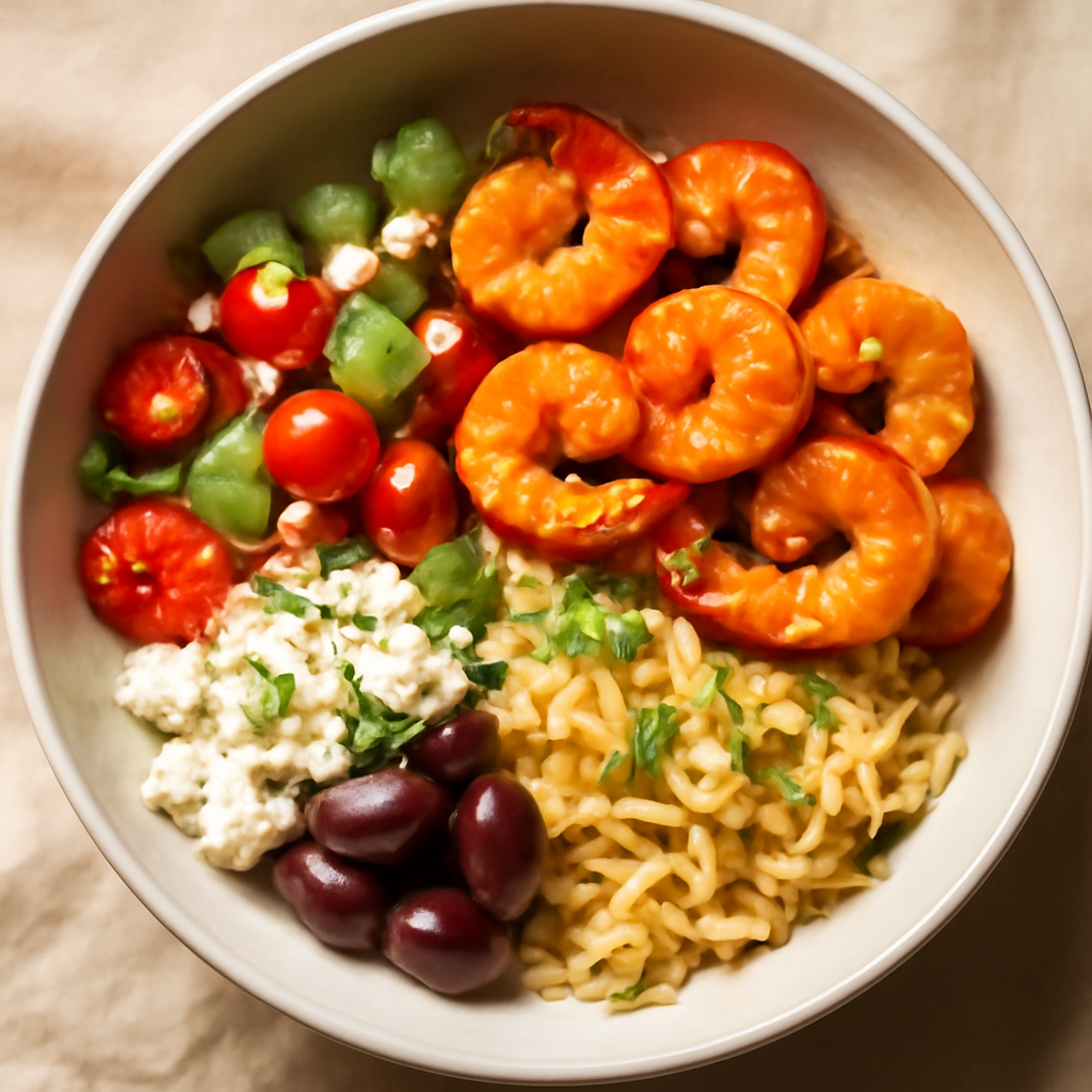 Greek Prawn & Orzo Salad Bowl