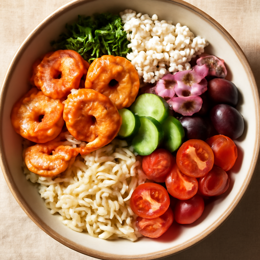 Greek Shrimp and Orzo Salad Bowl