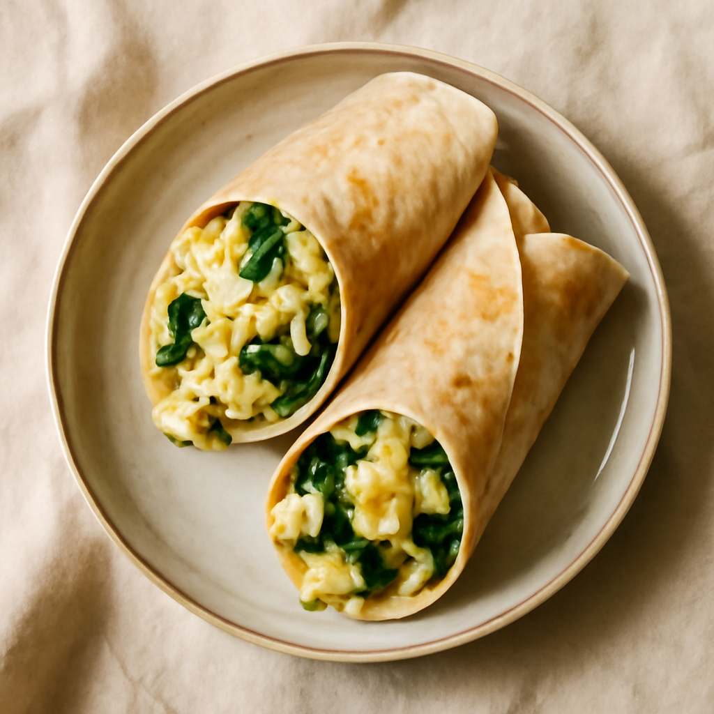 Greek Spinach and Feta Breakfast Wraps