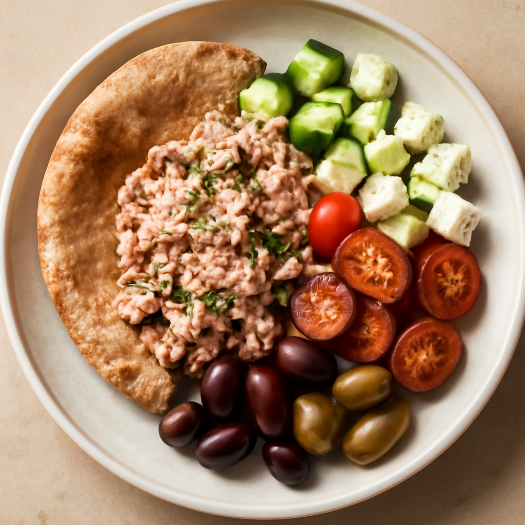 Greek Tuna & Olive Pita Bowl