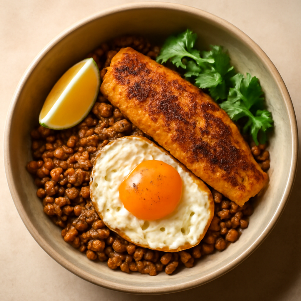 Indian Spiced Lentil & Fish Breakfast Bowl