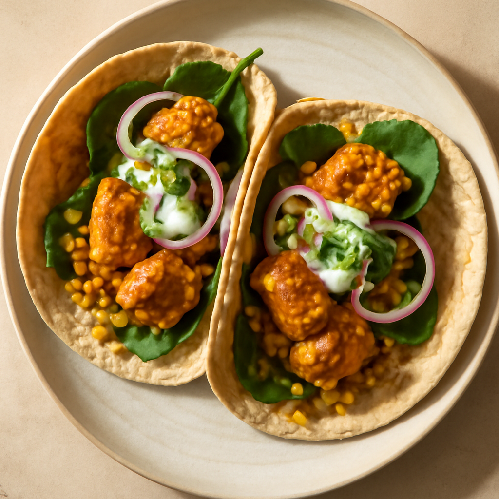 Indian Spiced Lentil & Fish Tikka Wraps