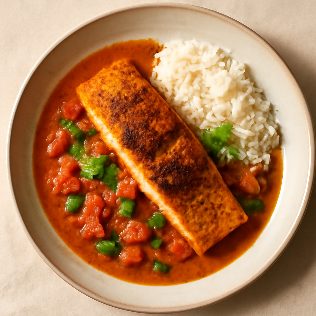 Indian Spiced Salmon with Tomato-Coconut Curry