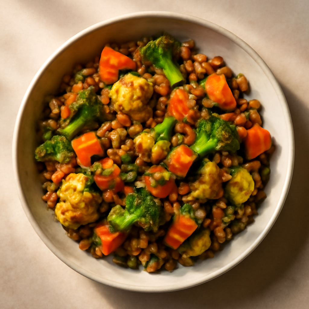 Indian Vegetable Stir-Fry with Lentils