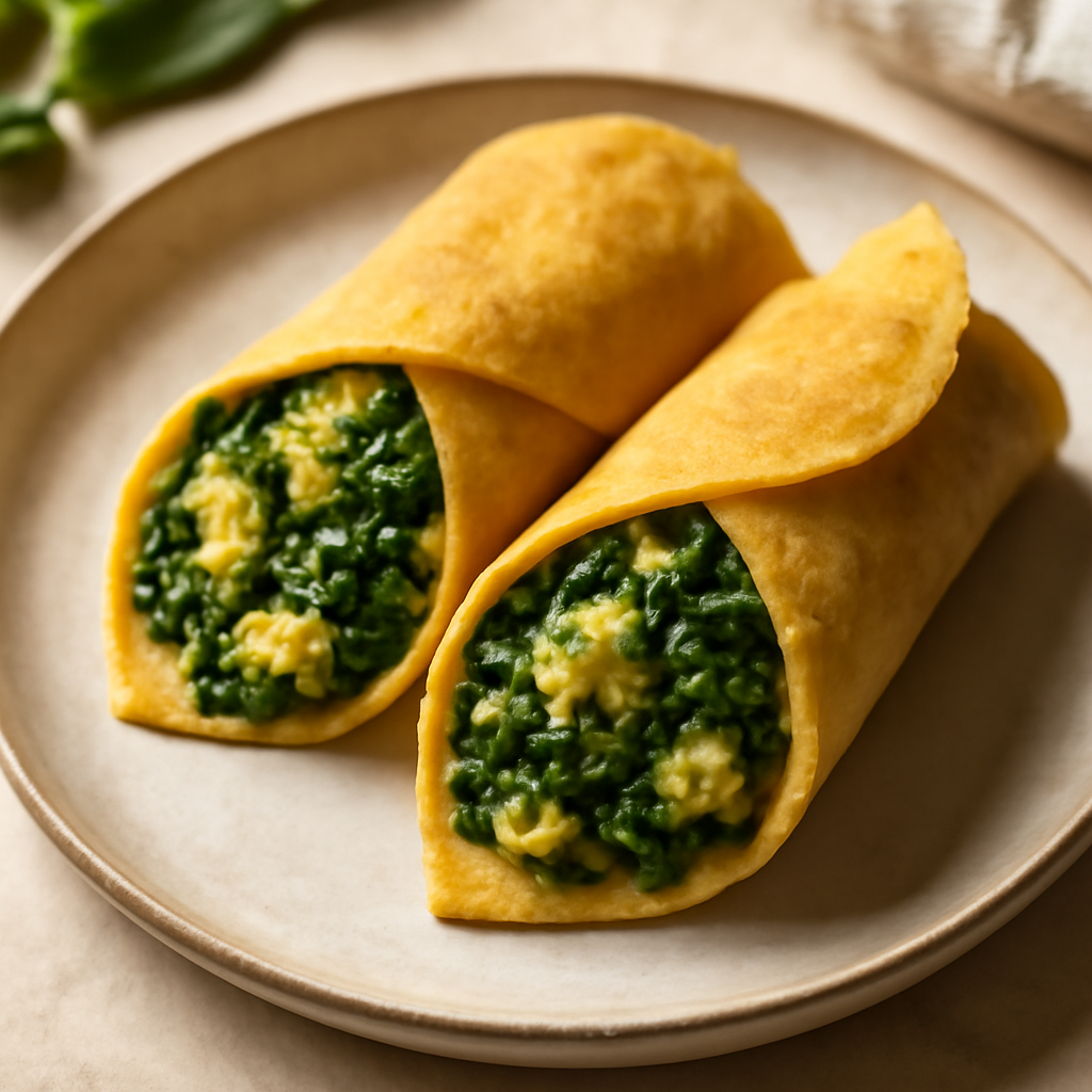 Keto Indian Spinach & Egg Breakfast Wraps