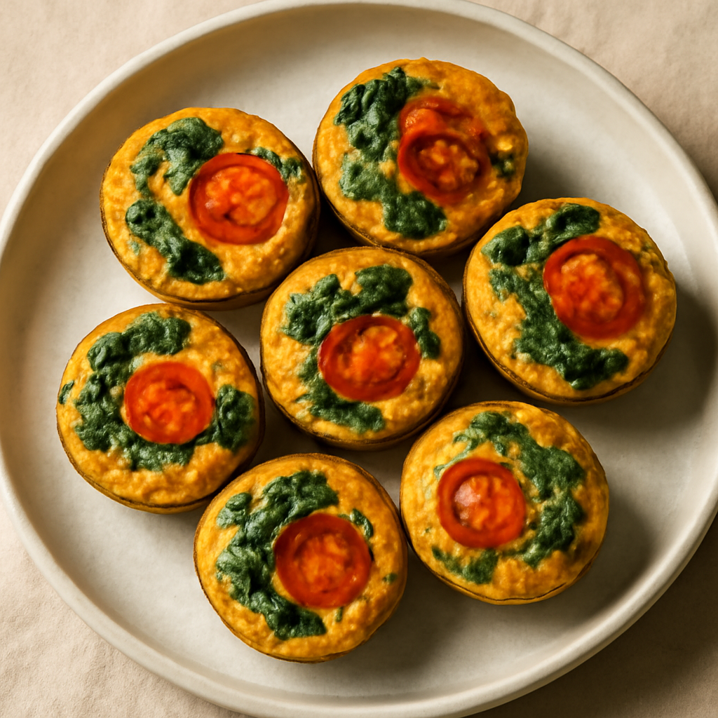 Keto Masala Egg Muffins with Spinach and Tomato