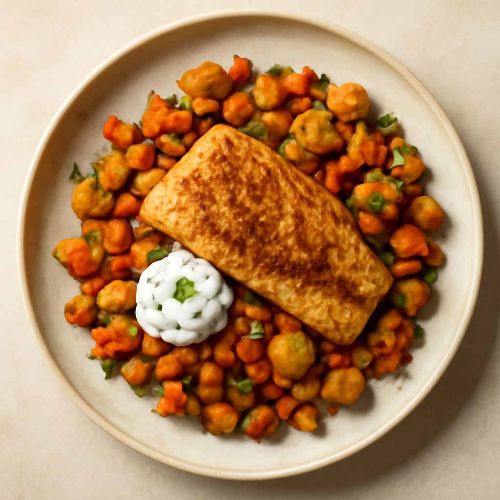 Spiced Indian Fish & Vegetable Breakfast Hash