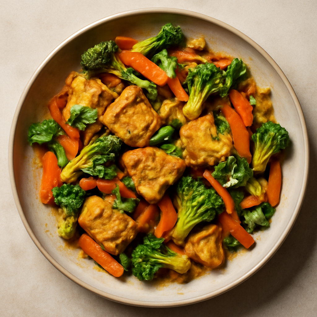 Spiced Indian Fish & Vegetable Stir-Fry