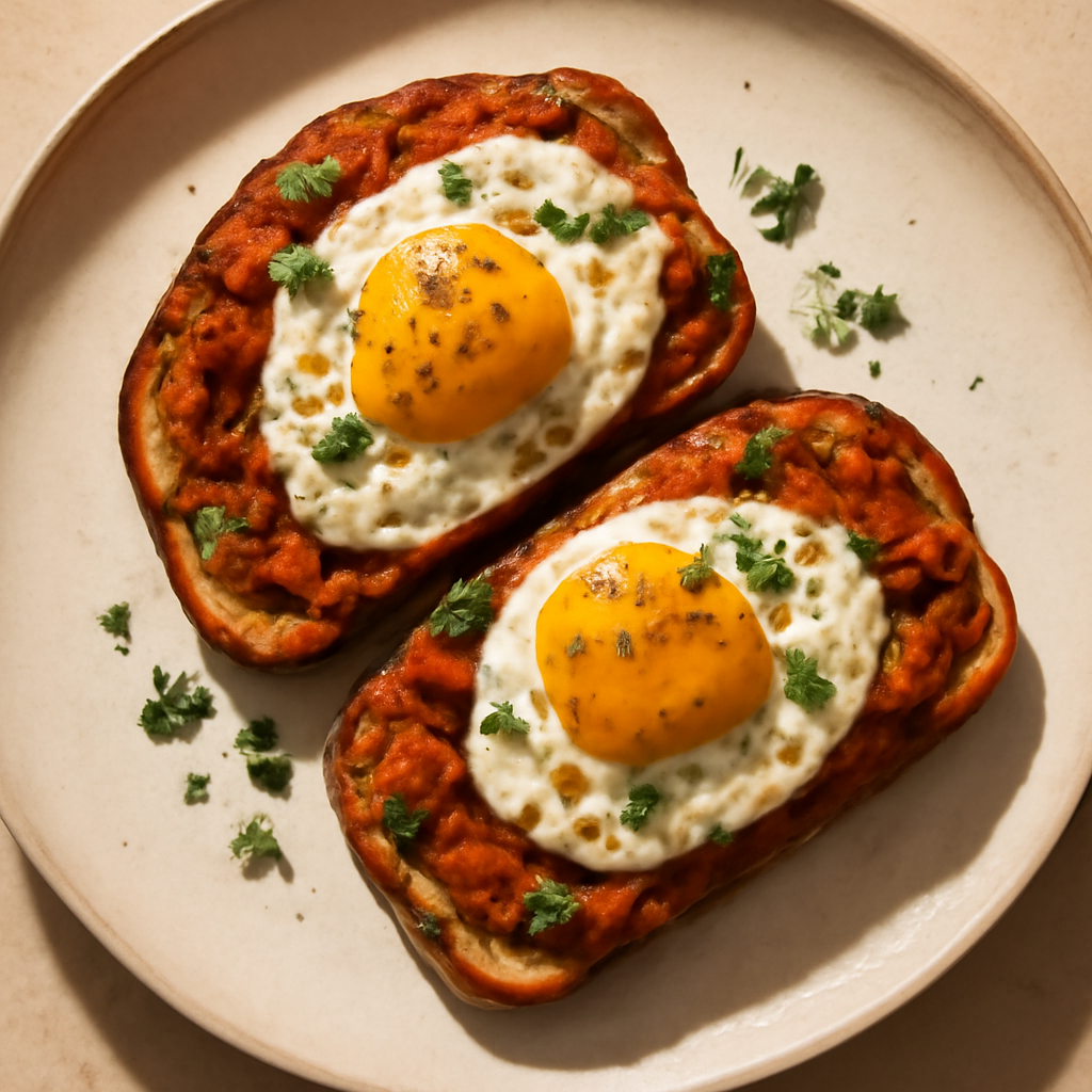 Spiced Indian Masala Egg & Tomato Breakfast Toasts