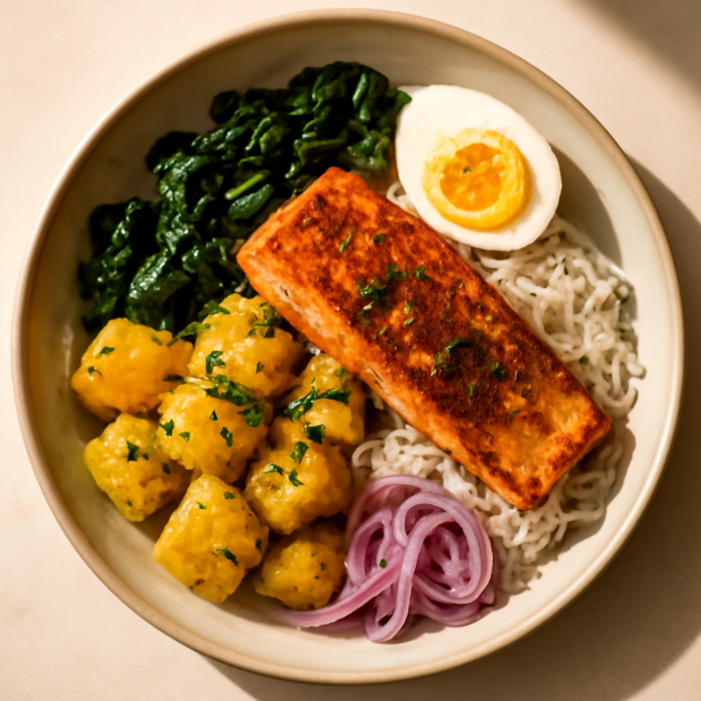Spiced Indian Salmon Breakfast Bowl