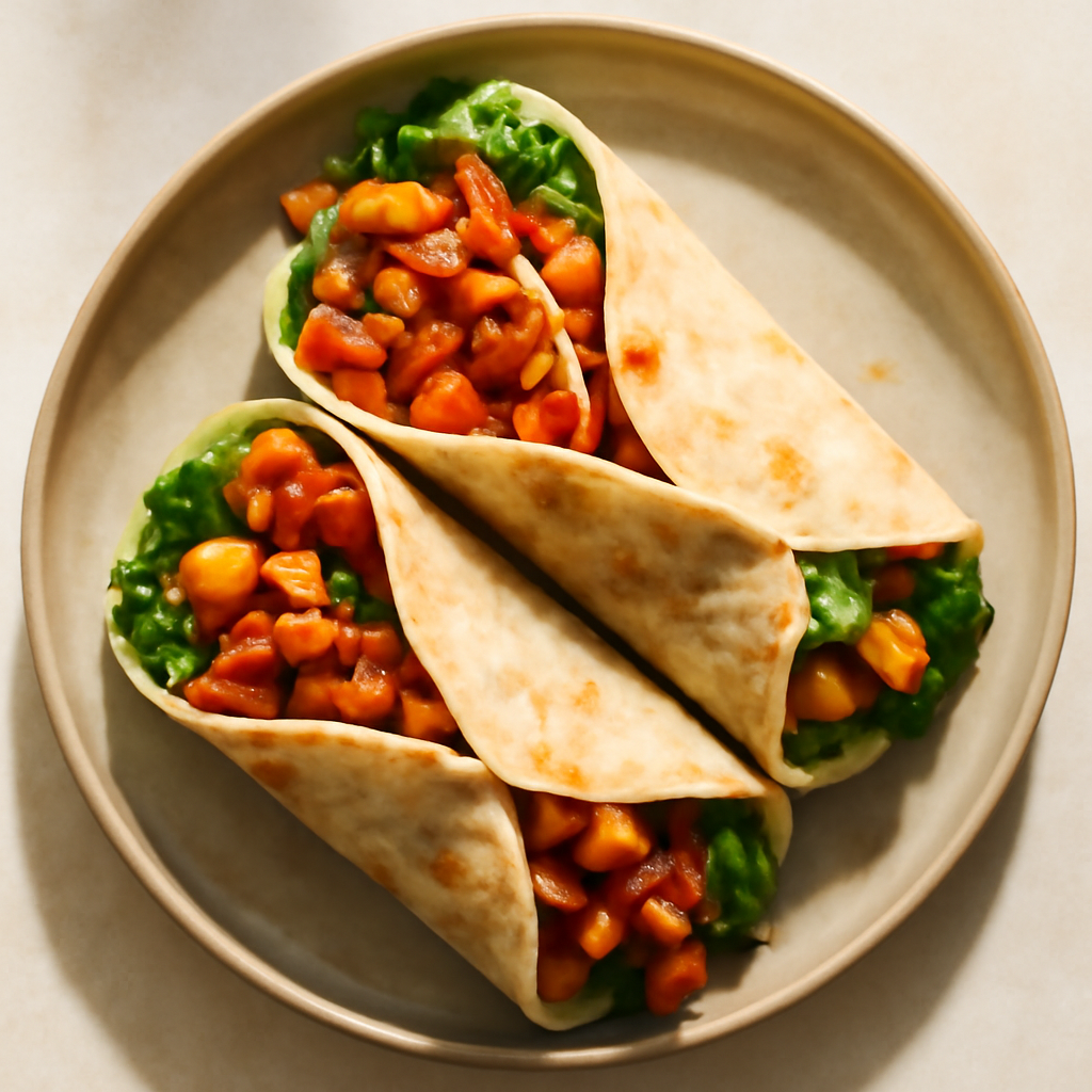 Spicy Chickpea & Vegetable Wraps