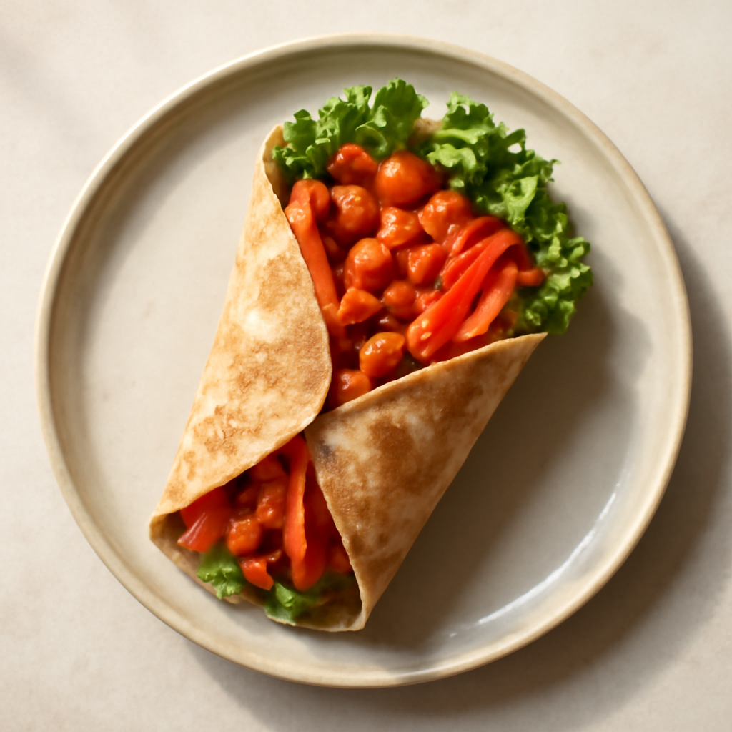 Spicy Chickpea & Veggie Wraps
