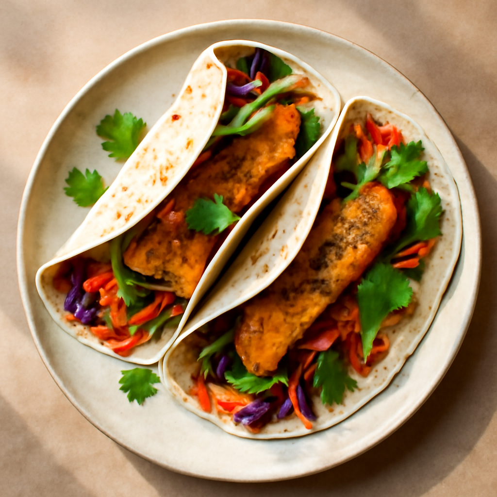 Spicy Indian Fish & Vegetable Wraps