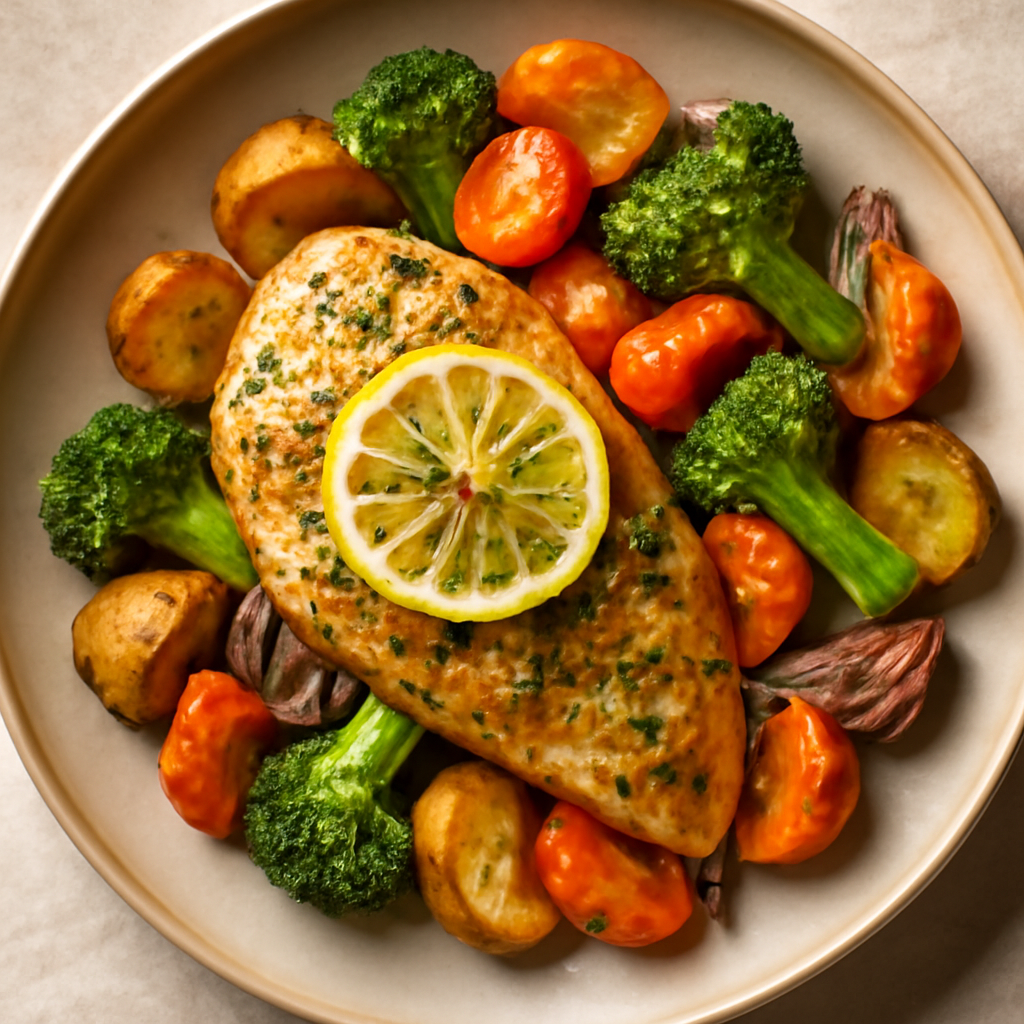 Italian Lemon Herb Chicken with Roasted Vegetables