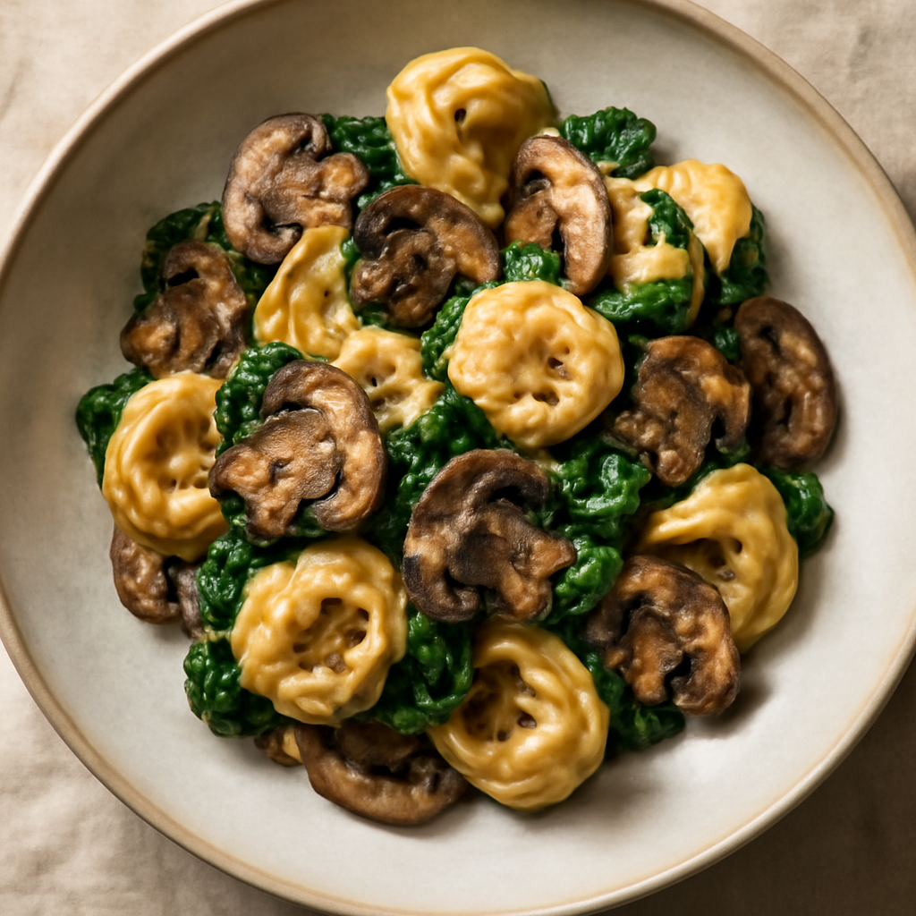 Italian Mushroom and Spinach Tortellini Skillet