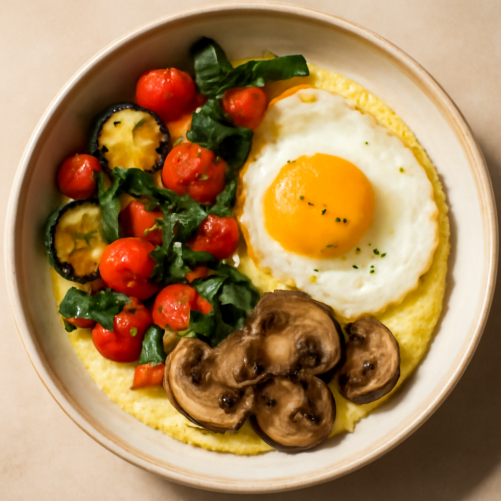 Italian Vegetable Breakfast Polenta Bowls