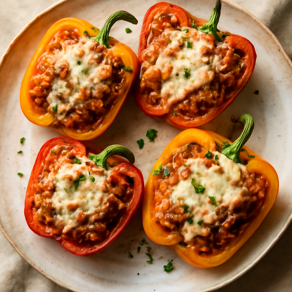 Keto Italian Chicken Stuffed Bell Peppers