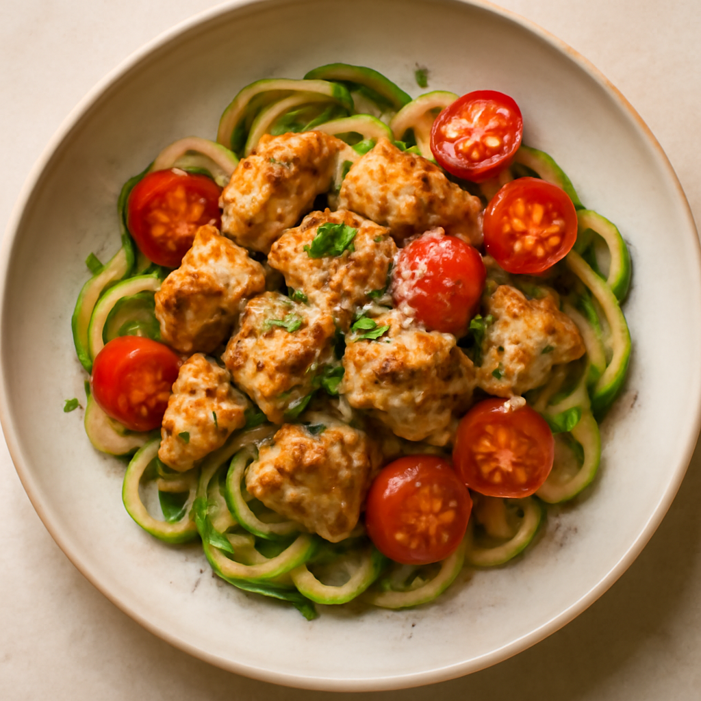 Keto Italian Chicken & Zucchini Noodle Bowl