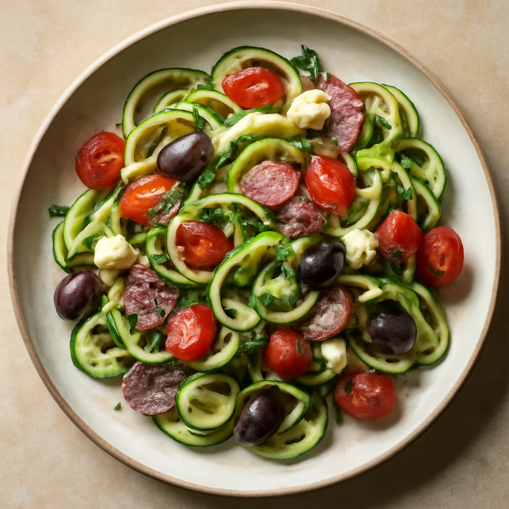 Keto Italian Zucchini Noodle Salad