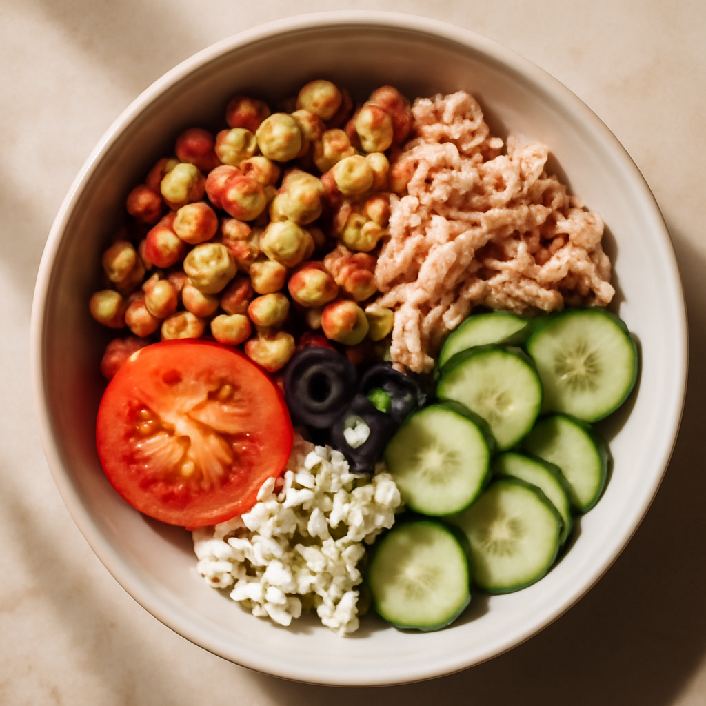 Mediterranean Chickpea & Tuna Bowl