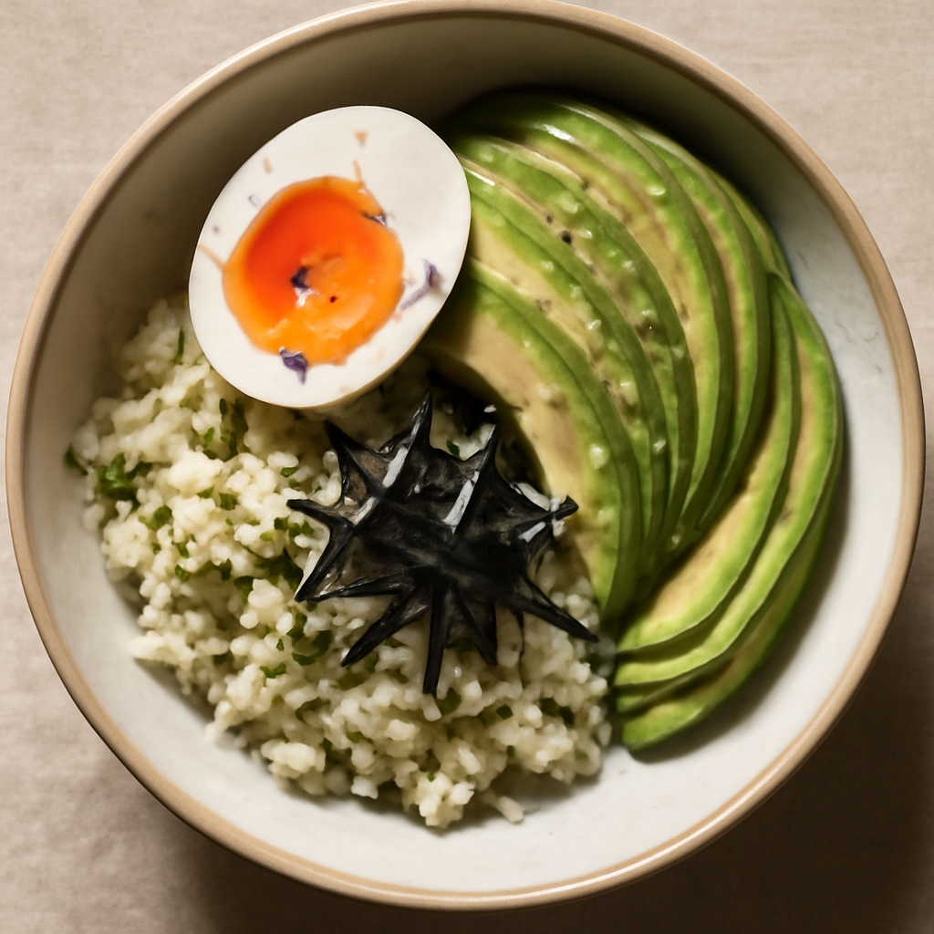Japanese Keto Egg & Avocado Breakfast Bowl
