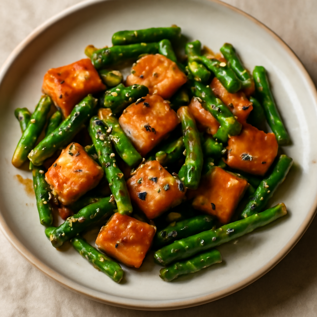 Japanese Keto Salmon & Asparagus Stir-Fry