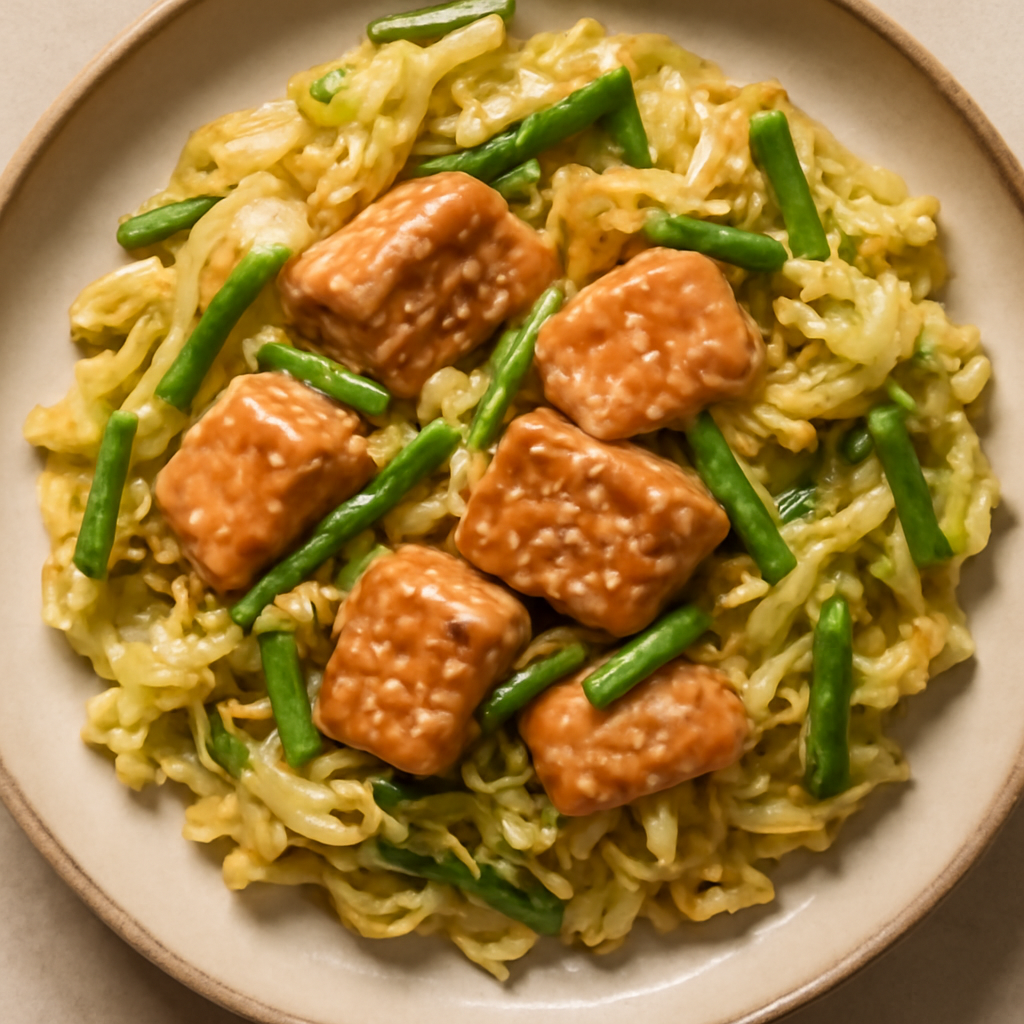 Japanese Keto Salmon & Cabbage Stir-Fry