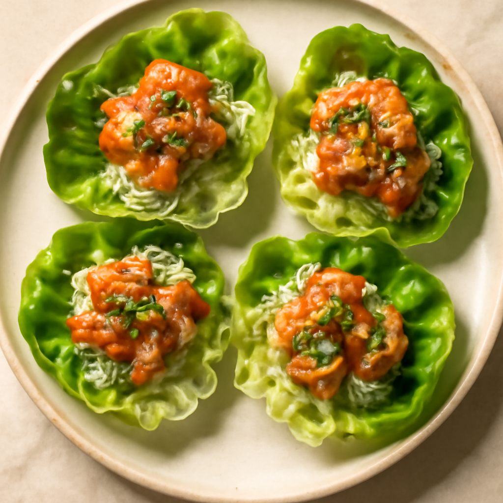 Japanese Salmon & Cabbage Lettuce Wraps