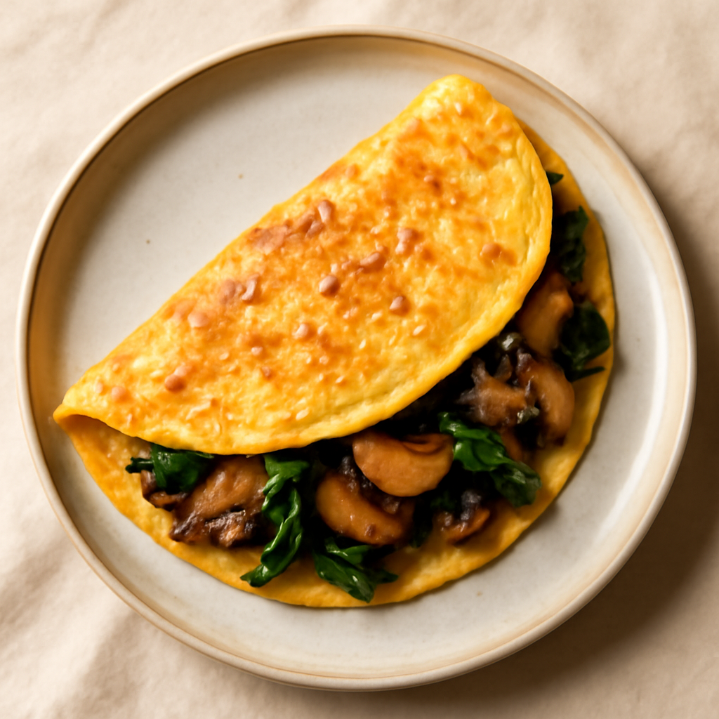 Japanese Spinach and Mushroom Miso Omelette