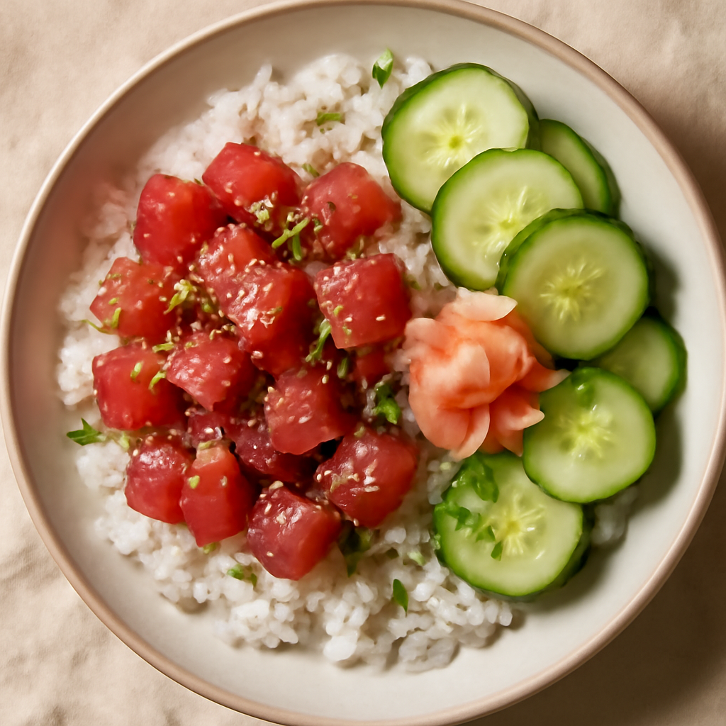 Japanese Tuna & Cucumber Rice Bowl