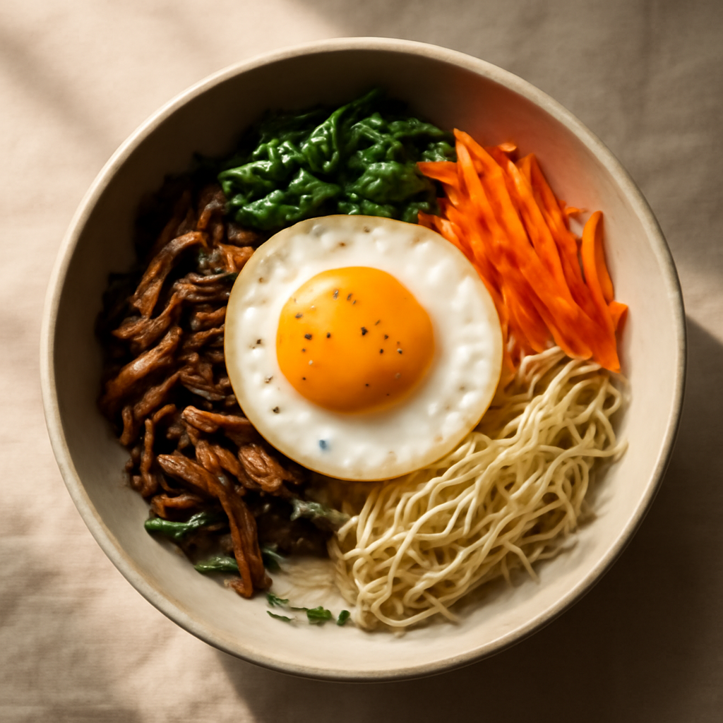 Korean Savory Rice Bowl with Egg and Vegetables